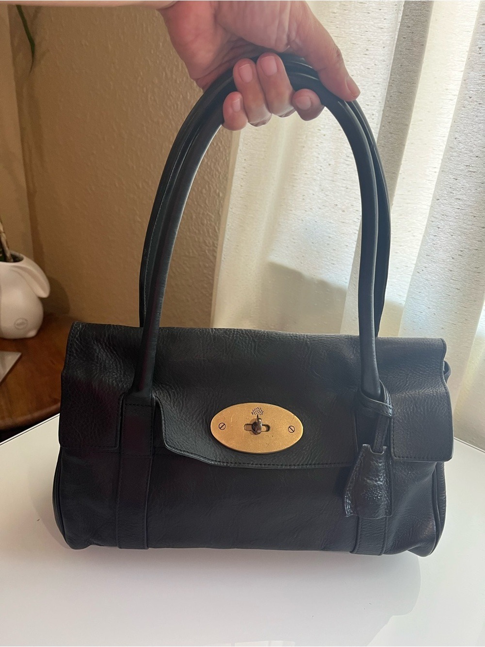 MULBERRY BLACK SOFT GRAINED LEATHER LEDBURY - Picture 13 of 14